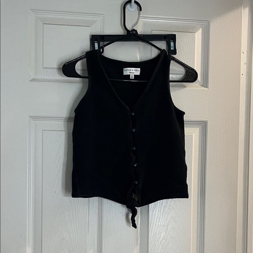 Madewell Black Button-Front Tank Top
